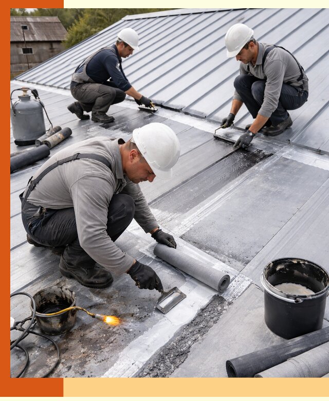 Гидроизоляция металлической кровли с гарантией в октябрьском