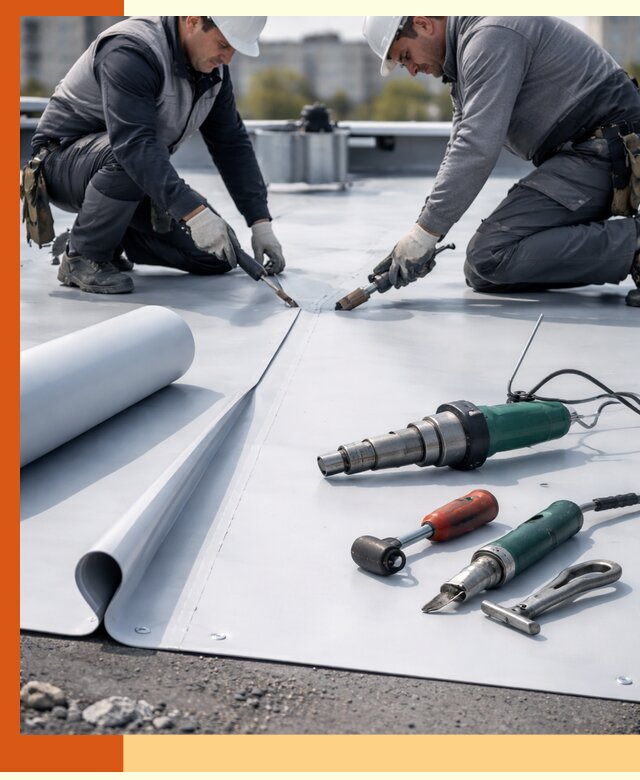 Гидроизоляция мембранной кровли в октябрьском: монтаж и ремонт быстро