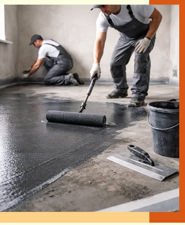 Профессиональная гидроизоляция пола в октябрьском от 8803 руб. под ключ | ТепломастерКтб