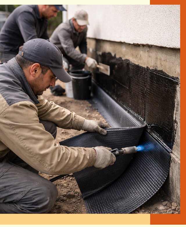 Гидроизоляция цоколя и отмостки в октябрьском от 8803 руб. — ТепломастерКтб