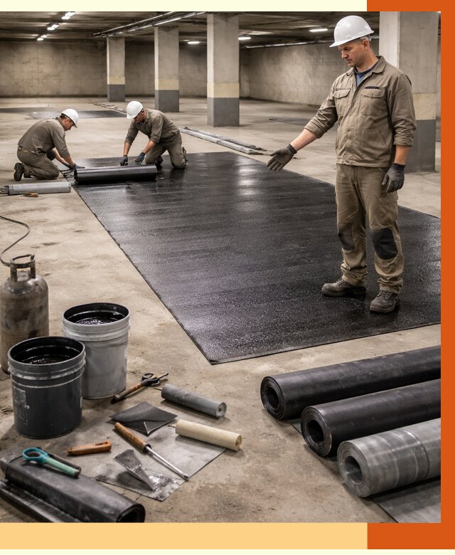 Гидроизоляция паркинга в октябрьском от 1243 руб/м² — профессиональная защита | ТепломастерКтб