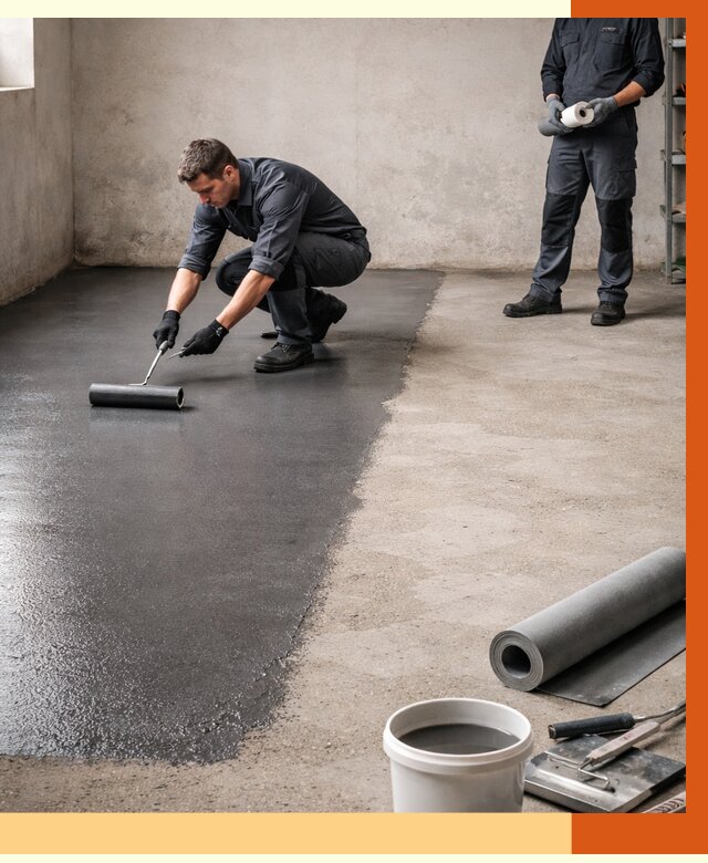 Гидроизоляция гаражного пола в октябрьском от 3625 руб./м² — ТепломастерКтб профессионально