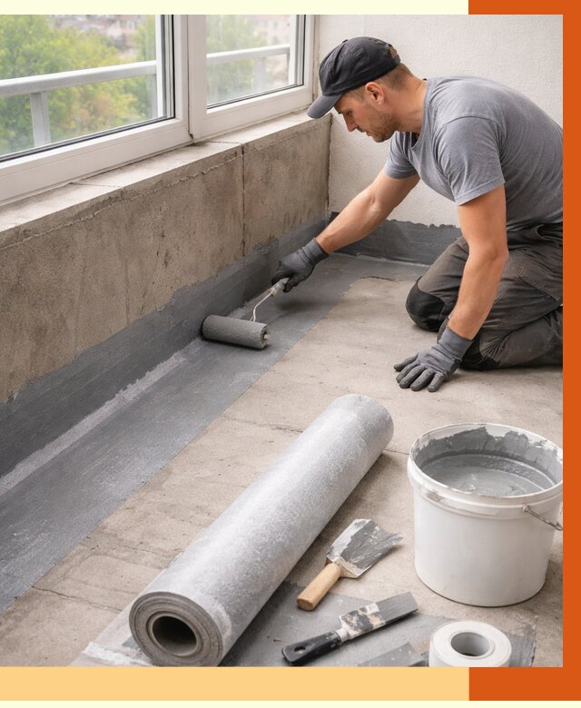 Профессиональная гидроизоляция балкона в октябрьском от 4350 руб. | ТепломастерКтб