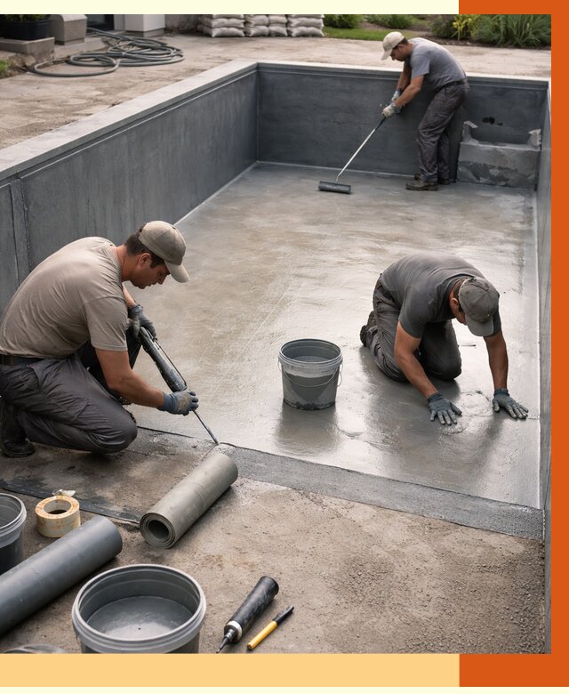 Профессиональная гидроизоляция бассейна в октябрьском от 6732 руб. за м2 | ТепломастерКтб