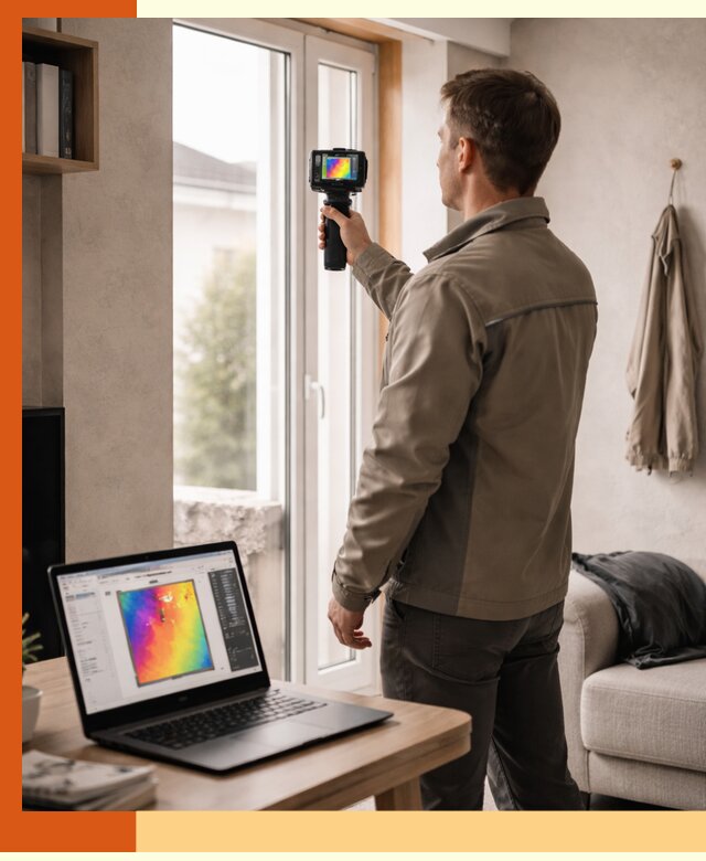 Тепловизионное обследование квартиры в октябрьском для поиска утечек тепла