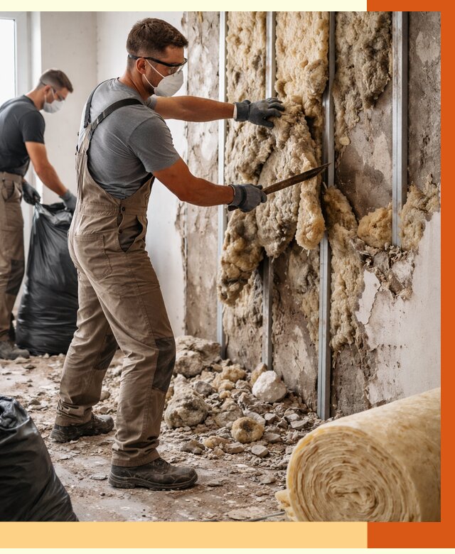 Демонтаж старого утеплителя в октябрьском от 3625 руб. — работы под ключ | ТепломастерКтб