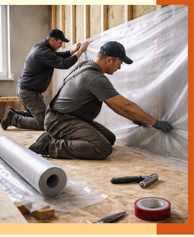 Монтаж пароизоляции в октябрьском от 2589 руб. — установка и укладка под ключ | ТепломастерКтб