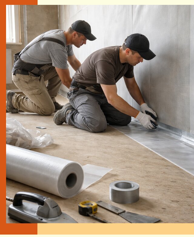 Монтаж пароизоляции для дома и помещений в октябрьском