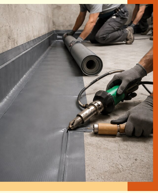 Монтаж гидроизоляционной мембраны в октябрьском от 1031 руб/м2 | ТепломастерКтб