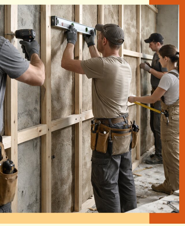 Монтаж обрешетки под утепление в октябрьском от 1191 руб/м² | Заказать у ТепломастерКтб